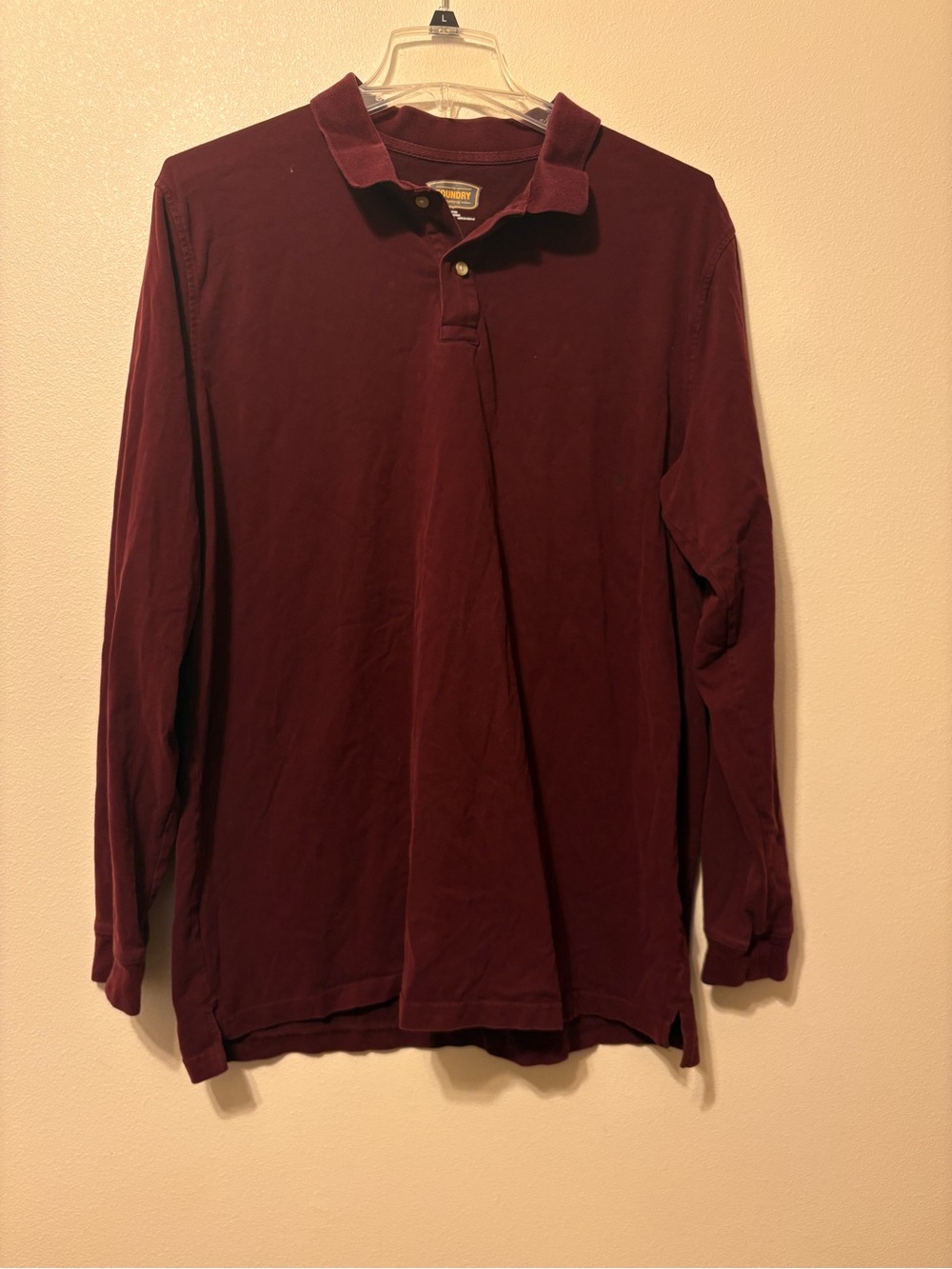 The Foundry Supply Co. Men's Long-Sleeve Polo - Burgundy